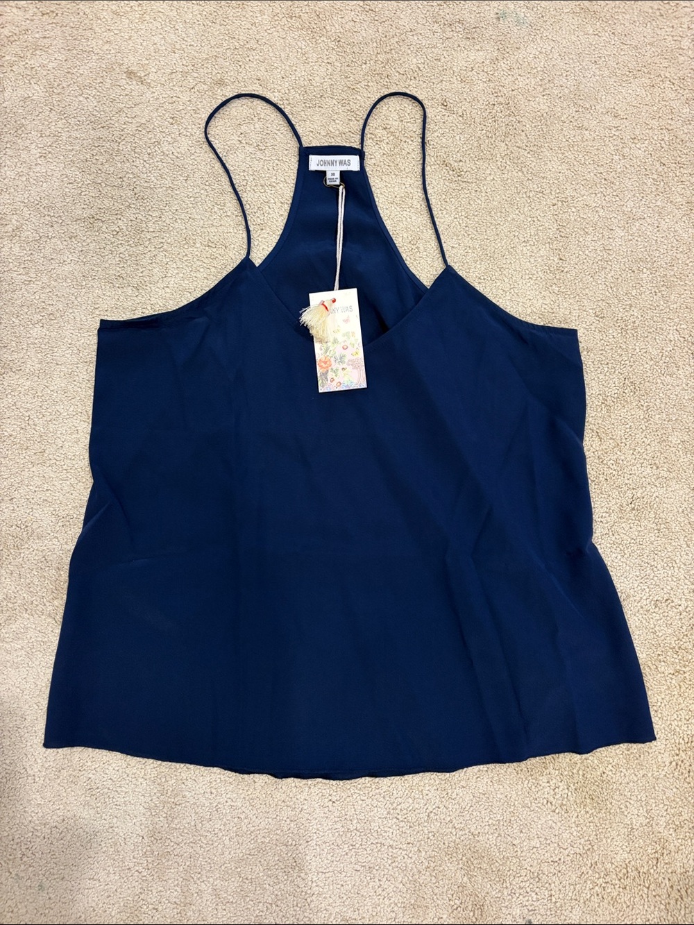 Johnny Was Deep Navy Spaghetti Strap Cami